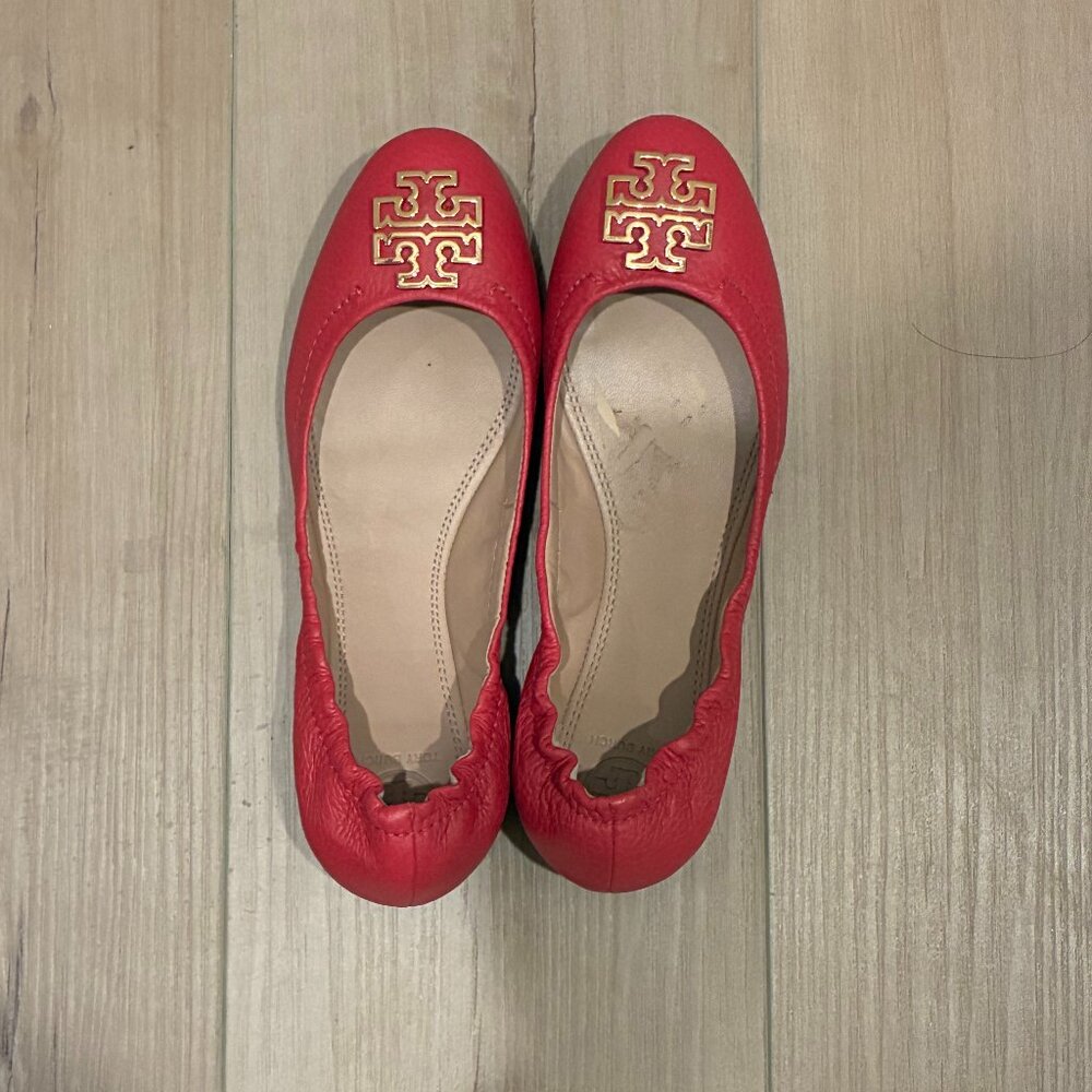 Tory Burch Flats (fuchsia) (Size 8)